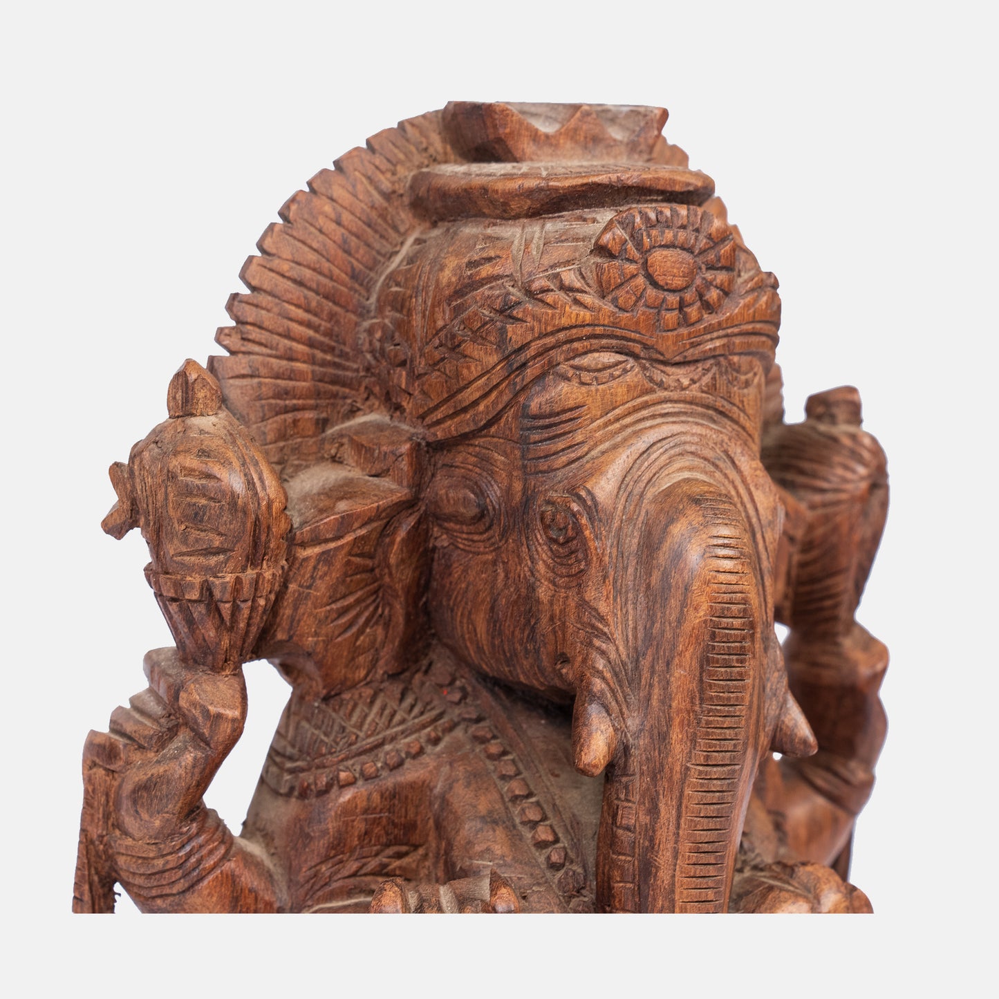 wooden seated Ganesha