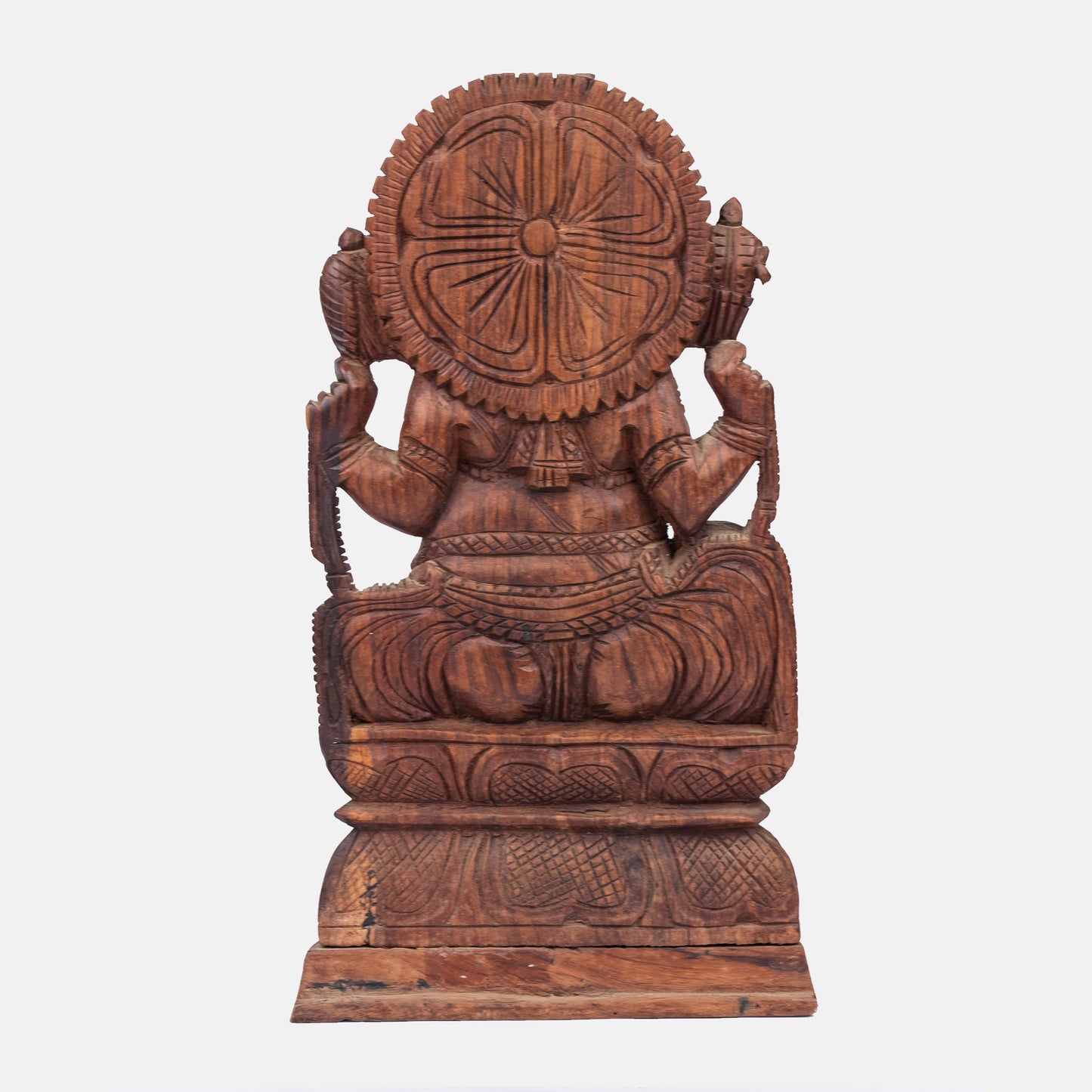 wooden seated Ganesha