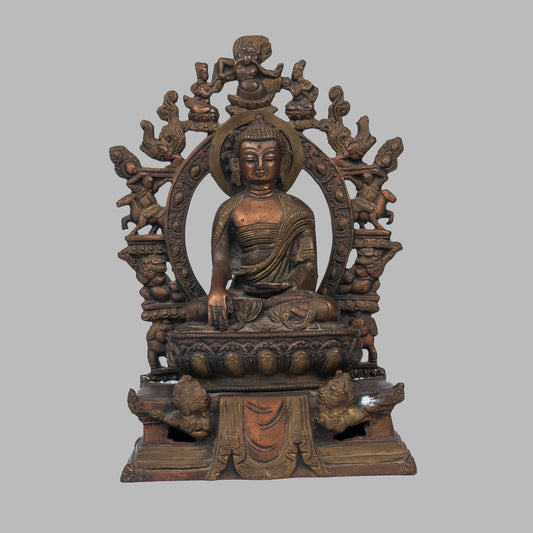 Seated brass Buddha