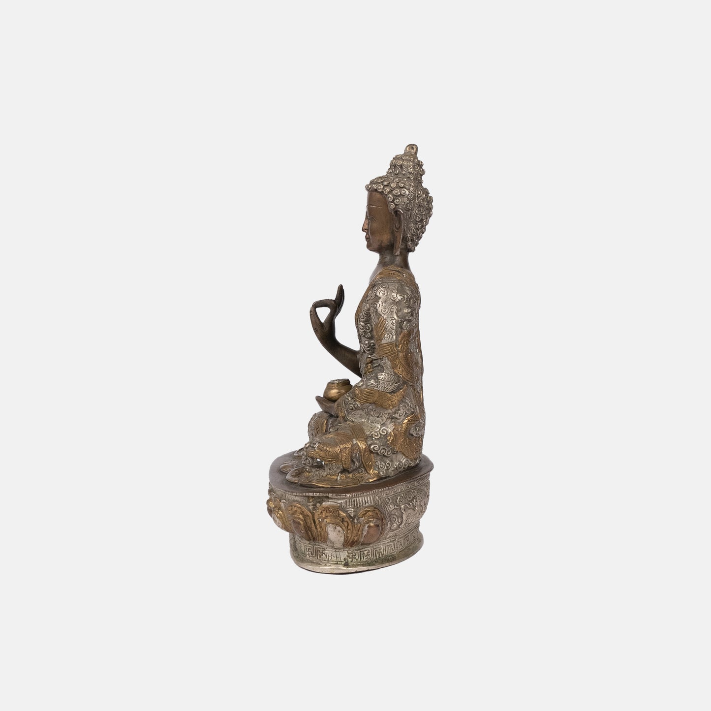 Brass seated Buddha